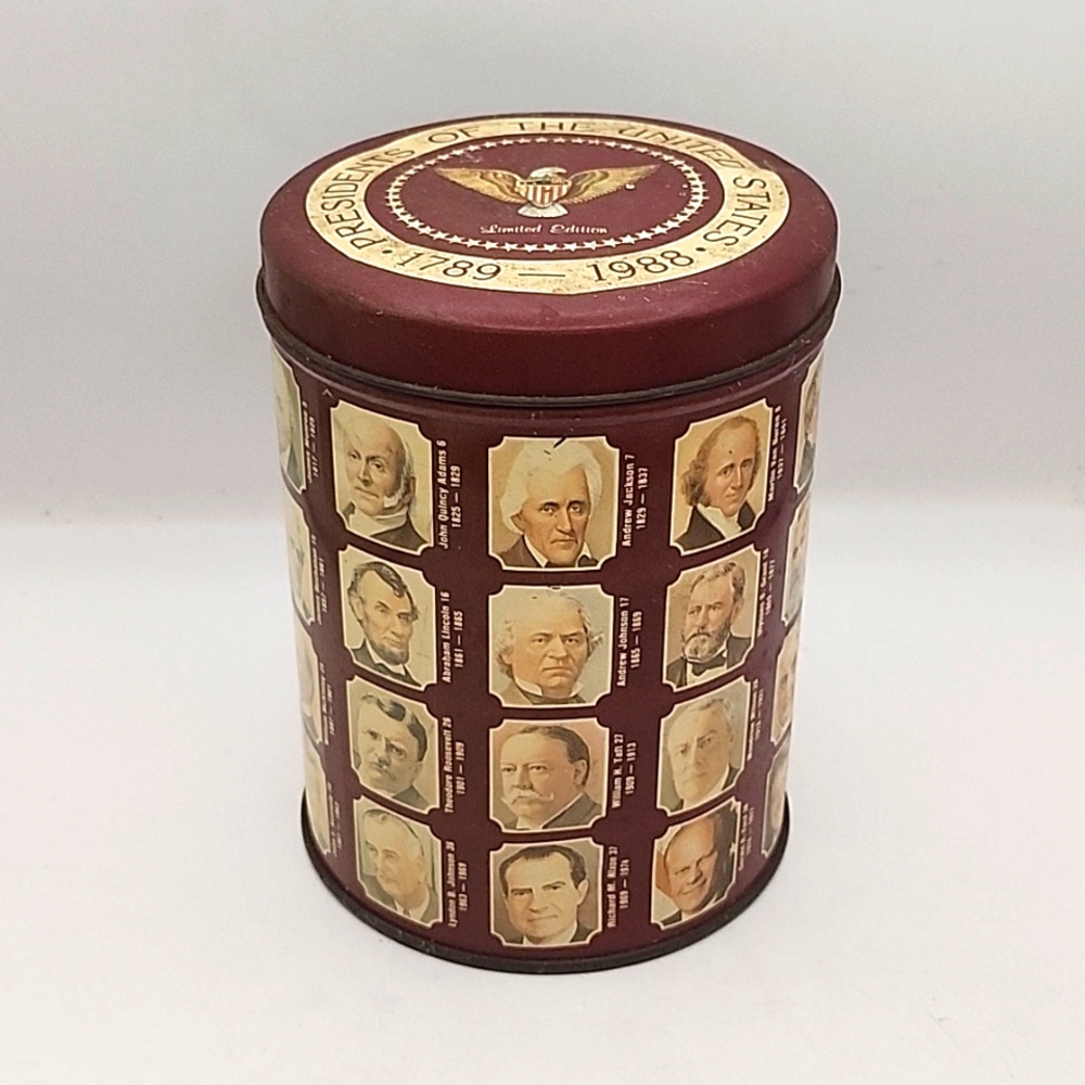 Vintage 1985 Presidents of US Limited Edition Tin